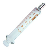 Seringa Vidro Luer Lock(rosca) Bico De Metal 10ml Arti Glass