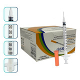 Seringa+agulha P/ Insulina 1ml 8mm X 0,30mm 100un Sr