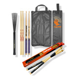 Set Baquetas 3 Pares + Vassourinha + Bag Com01 Liverpool