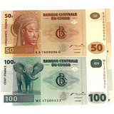 Set Cédulas Congo 50 E 100