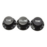 Set De Knobs Fender Para Guitarra Stratocaster Vtt Preto