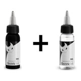 Set Tinta Tatuagem Preto Linha E Diluente Electric Ink 30ml