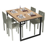 Set Vintage Mesa Jantar 120x90 + 4 Cadeiras Gruvyer Estilo C