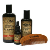 Shampoo De Barba Com Balm, Óleo E Pente - Viking Terra