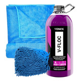 Shampoo V-floc Vonixx 3l + Toalha Secagem Luva Microfibra