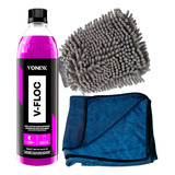 Shampoo V-floc Vonixx + Toalha Secagem + Luva Microfibra