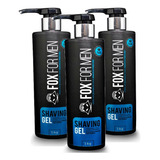 Shaving Gel De Barbear 1kg Fox For Men Prof 3 Un + Fr