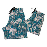 Short Bermuda Kit Casal Moda Praia Tactel Elastano Estampado