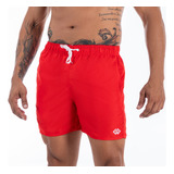 Short Bermuda Praia Vermelho Tactel Básico Masculino Premium