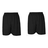 Short Calção De Futebol 100% Poliéster Kit C/ 2 Peças Adulto