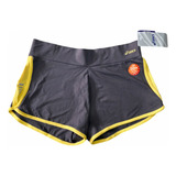 Short Fitness Cinza E Amarelo Da