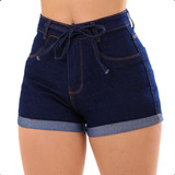 Short Jeans Feminino Cintura Alta Empina