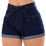 Short Jeans Feminino Cintura Alta Levanta