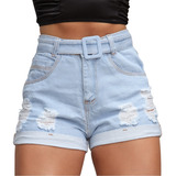 Short Jeans Feminino Hot Pants Com