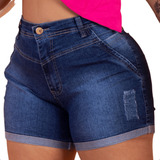 Short Jeans Plus Size Feminino Com Lycra Cintura Alta