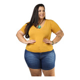 Short Jeans Plus Size Femino Hot