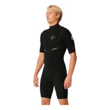 Short John Rip Curl E-bomb E7 2/2 Zip Free Manga Curta Black