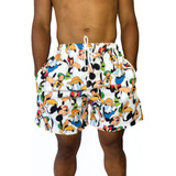 Short Masculino Praia Estampa Pato Donald Pateta Moda Verâo