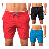 Short Masculino Tactel Grosso Kit C/3