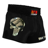 Short Muay Thai Bermuda Calção Modelo Tailandês - Caveira