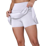 Short Saia Babado Branca Fitness Academia Ginástica Wolfox