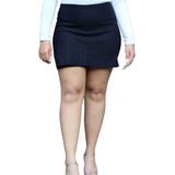 Short Saia Com 2 Fendas Tecido Bengaline Plus Size