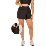 Short Saia Fitness Com Bolso Lateral Moda Evangélica