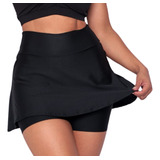 Short Saia Fitness Feminino Shorts Tapa Bum Bum Cós Alto