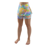Short Saia Fitness Roupa Feminina Academia Suplex Estampado 