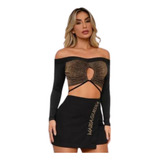 Short Saia Linho Pregas Maria Gueixa Ref 9739