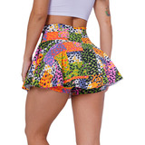 Short Saia Tapa Bumbum Fitness Estampado