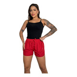 Shortinho Feminino Moda Praia Piscina Short Tactel Verão