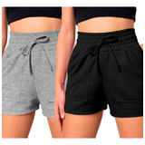 Shortinho Plus Size Liso Kit 2 Peças Fashion Fresco Unissex