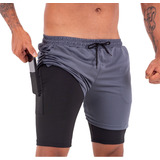 Shorts 2 Em 1 - Dry Fit E Térmico De Compressão Corrida
