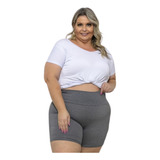 Shorts Bermuda Feminino Suplex Para Ginástica Plus Size