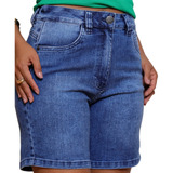 Shorts Boyfriend Bermuda Jeans Revanche Feminina 