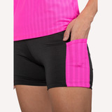 Shorts Cintura Alta Academia Bolso Celular Feminino