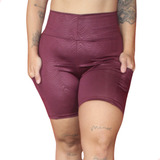 Shorts Feminino Suplex Corrida Com Bolsos Alta Qualidade 3d