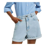 Shorts Hering Jeans Feminino Cintura Alta - Azul