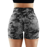 Shorts Hupana Tie Dye Sem Costura Levanta Bumbum Modelador