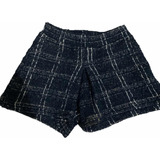 Shorts Infantil Xadrez Azul Marinho Zara