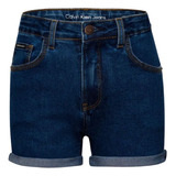 Shorts Jeans 5 Pockets Barras Dobradas Calvin Klein