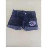 Shorts Jeans C/lycra Infantil C/bordado