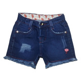 Shorts Jeans Feminino Bebê Infantil P Ao 03 - Ref. 1353