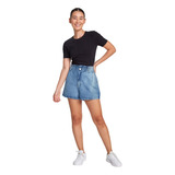 Shorts Jeans Feminino Cintura Alta Clochard Elástico Hering