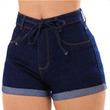 Shorts Jeans Feminino Cintura Alta Com Lycra Super Moderno!