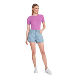 Shorts Jeans Feminino Curto Cintura Alta - Hering - Hb5v