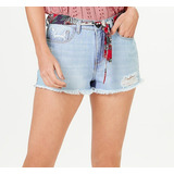 Shorts Jeans Feminino Hering Destroyed + Faixa Cinto
