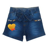 Shorts Jeans Feminino Infantil 4/6/8/10/12/14/16 Anos