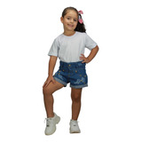 Shorts Jeans Feminino Infantil Juvenil Algodão